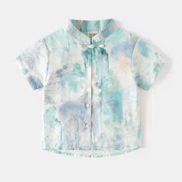 LULU & SKY Boys Abstract Dyed Short Sleeves Pure Cotton Shirt-image-23