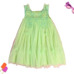 Miniklub Girls Green Regular Fit Dress-image-72