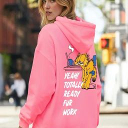 Bewakoof Pink Graphic Relaxed Fit Hoodie-picture-20