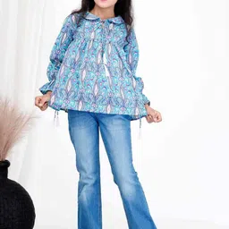 DMP FASHION Girls Ethnic Motifsl Print Cotton A-Line Top-picture-48