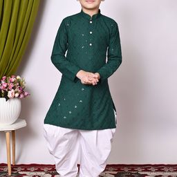 Cae Boys Embroidered Regular Sequinned Kurta with Patiala-8