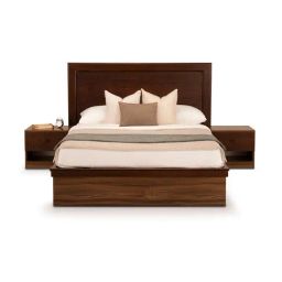 Durian Rebecca Walnut Brown Engineered Wood Queen Size Bed-14
