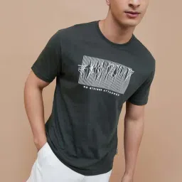 Fame Forever By Lifestyle Olive Cotton Regular Fit Printed T-Shirt-picture-17