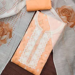 HouseOfCommon Women Peach Unstitched Dress Material-image-19