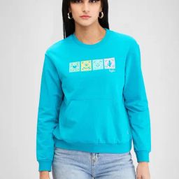 Spykar Blue Printed Sweatshirt-image-38