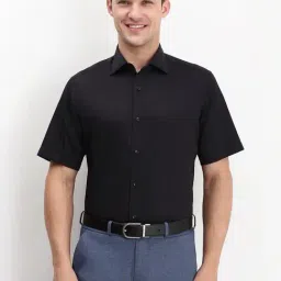 Allen Solly Black Cotton Regular Fit Shirt-picture-7