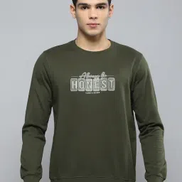Cloak & Decker by Monte Carlo Olive Regular Fit Printed Sweatshirt-picture-5