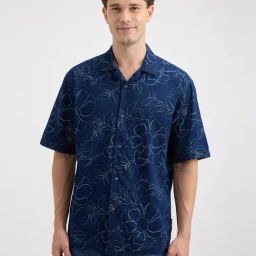 Pepe Jeans Indigo Blue Cotton Relaxed Fit Printed Shirt-image-50