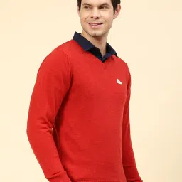 Monte Carlo Red Wool Blend Regular Fit Solid Pullover image 4