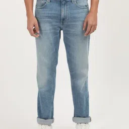 Calvin Klein Jeans Blue Cotton Regular Fit Jeans-image-80