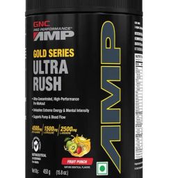 GNC AMP Gold Series Ultra Rush | Maximum Energy & Stamina Powerful Muscle Pump - 450 gm Fruit Punch-image-26