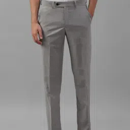 Louis Philippe Grey Slim Fit Texture Trousers-picture-37