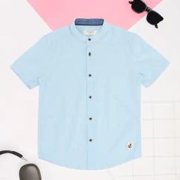Pantaloons Junior Moderate Blue Blue Shirt-image-33