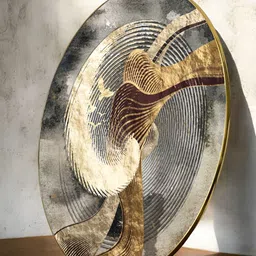 Art Street Gold-Toned & Black Paper Golden Wave Abstract Printed Wall Art-picture-11