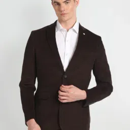 Arrow Brown Slim Fit Blazer-image-32