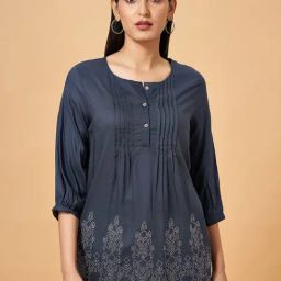 Marigold Lane Navy Embroidered Tunic-picture-12