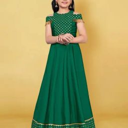 Fashion Dream Kids Green Printed Fit & Flare Dress-picture-12