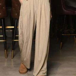 Odette Beige Mid Rise Flared Pants-image-81