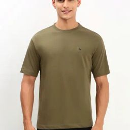 Allen Solly Green Regular Fit Texture T-Shirt-image-22
