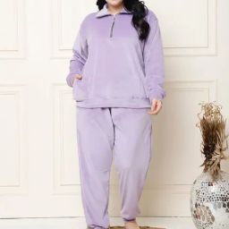 TAG 7 Lavender Velvet Relaxed Fit Lounge Wear-99