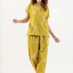 SAY Yellow Printed Pyjamas Set-picture-32