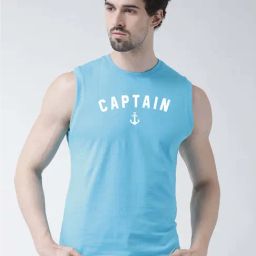 Friskers Turquoise Slim Fit Sleeveless T-Shirt-picture-40