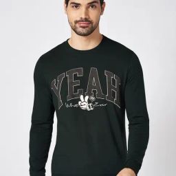 People By Pantaloons Green Cotton Loose Fit Printed Sweatshirt-image-87