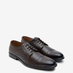 SOLEPLAY by Westside Dark Tan Textured Lace-Up Shoes-image-82