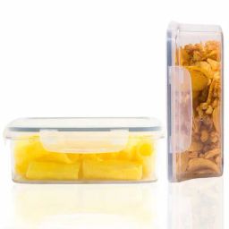 SCL Steelo Transparent Plastic Sofresh Square Kitchen Storage Containers (2 L) - Set of 2-5