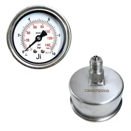 Japsin Instrumentation Economical Pressure Gauge 0 to 10 Bar Range 63 mm (2½ Inch) Dial Size, JIPL-EPG-63MM-5-97