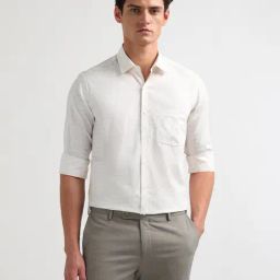 Arrow Beige Cotton Slim Fit Geometric Shirt-picture-23