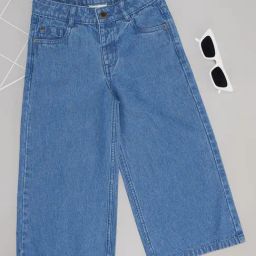 Pantaloons Junior Girls Blue Cotton Solid Jeans-picture-26