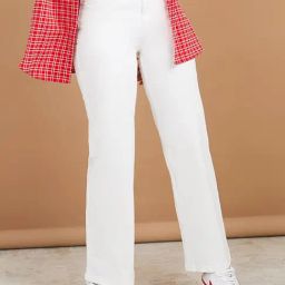 Styli White Cotton Straight Fit High Rise Jeans-image-69