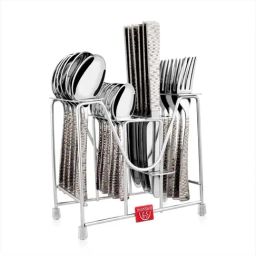 FnS Silver Stainless Steel Cutlery - Set of 24-42