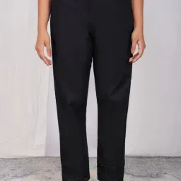 Zuri Black Mid Rise Comfort Fit Elasticated Trouser-picture-2