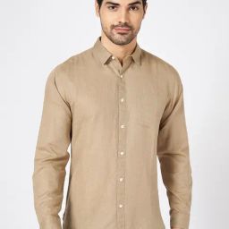 Byford By Pantaloons Brown Cotton Regular Fit Texture Shirt-picture-32