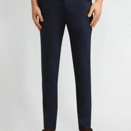 Arrow Blue Slim Fit Texture Trousers-picture-16
