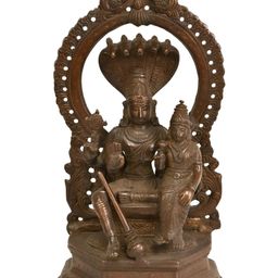 Exotic India Brown Lord Vishnu And Lakshmi Religious Brass Idol Showpiece-image-53