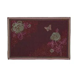 KLOTTHE Set Of 6 White & Red Woven Design Rectangular Table Mats image 4