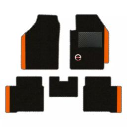 Elegant Duo Black And Orange Carpet Car Mat Compatible With Honda Amaze 2012-2017-image-74