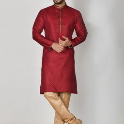 RANAK Geometric Woven Design Kurta-image-22