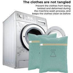 Kuber Industries 12-Pcs Green Reusable Rectangular Durable Laundry Bags With Zipper image 5