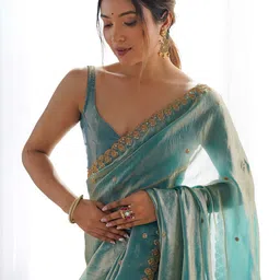 Anouk Embellished Sequinned Tissue Saree-image-9