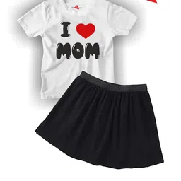 TRIANGLETEES Girls Printed T-shirt with Skirt-image-88