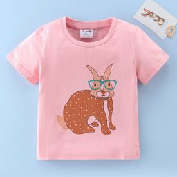 Kookie Kids Half Sleeves Tee Printed - Pink-image-93