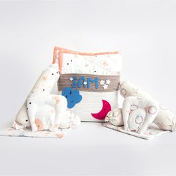 Yellow Doodle In The Sky and Circle Of Love Bedding Essentials Gift Basket - Peach-image-44