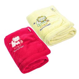 Brandonn Supersoft Double Layered Fluffy Mink Baby Blanket - Dark Pink, Yellow-image-81