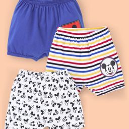 Bodycare Cotton Knit Shorts Mickey Mouse Printed Pack of 3 - Purple Black & White-14