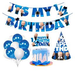 Zyozi Baby Boss Half Birthday Party Supplies Pack of 28 - Blue-image-98
