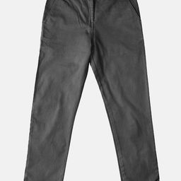 Kiddopanti Solid Button Down Pant - Dark Grey-image-55